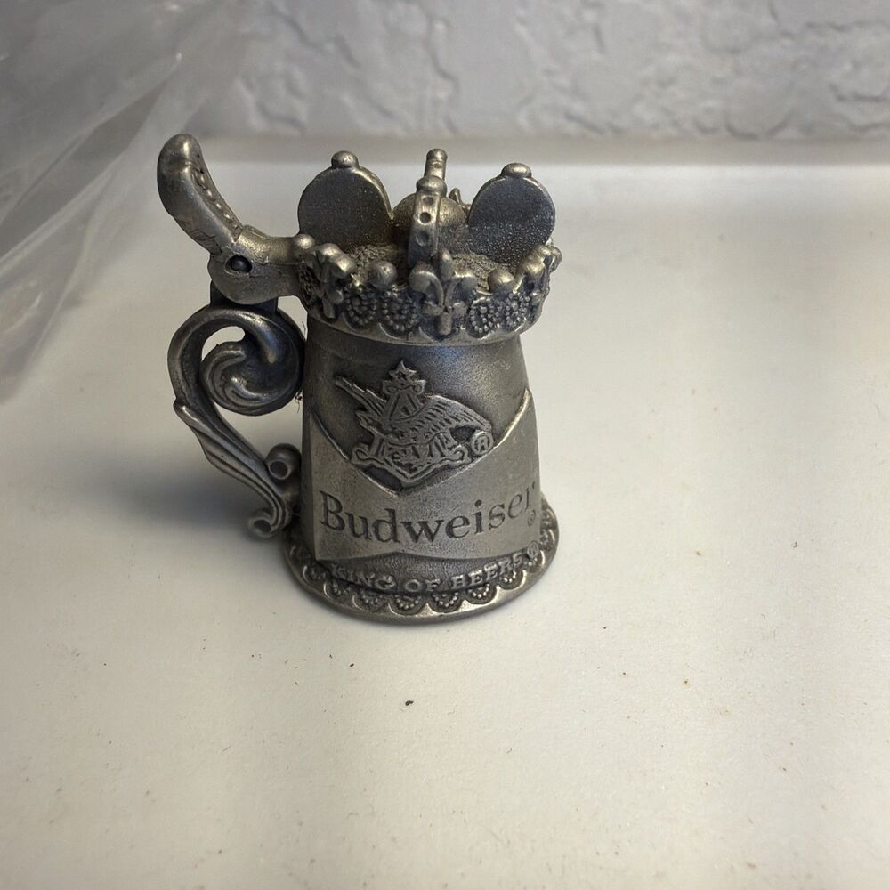 Thimble Pewter Miniature Budweiser Beer Stein Nicholas Gish Logo 1.2”